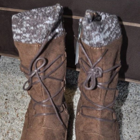 Womens Winter Boots Brown Itasca Water Resistant 10 Suede Zip Up Round Toe - Picture 3 of 4